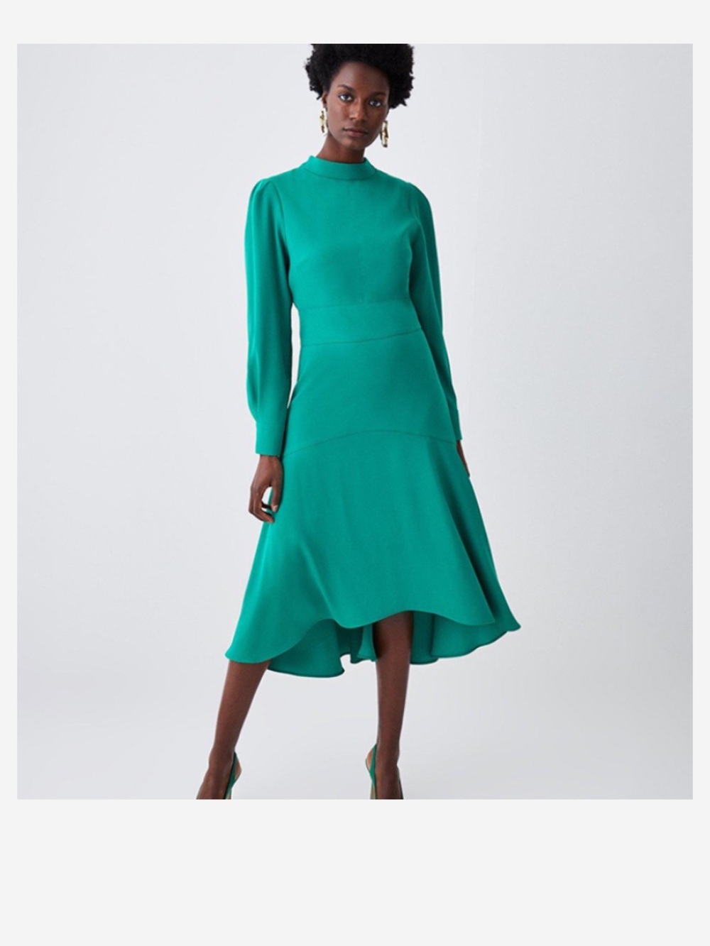 Soft Karen Millen Tailored High Low Sleeved MIDI  NWT Sz US 2 UK 6